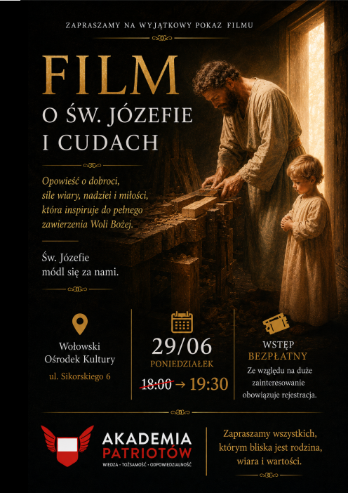 Plakat filmu o św. Józefie
